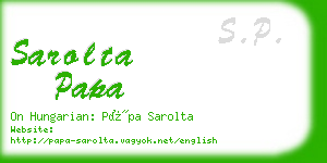 sarolta papa business card